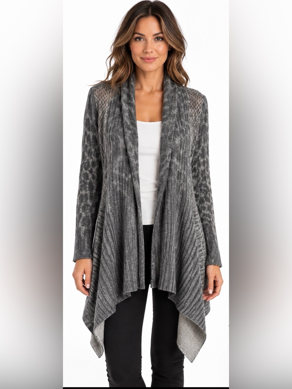 ALBERTO MAKALI MILANO Open Front Knit Cardigan